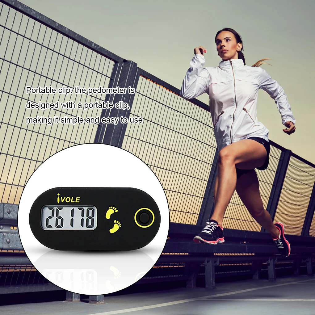 Ivole Digital Step Pedometer Small Walking Counter Workout Training Exercise Runner Practice Counting Tools Men Women Counter