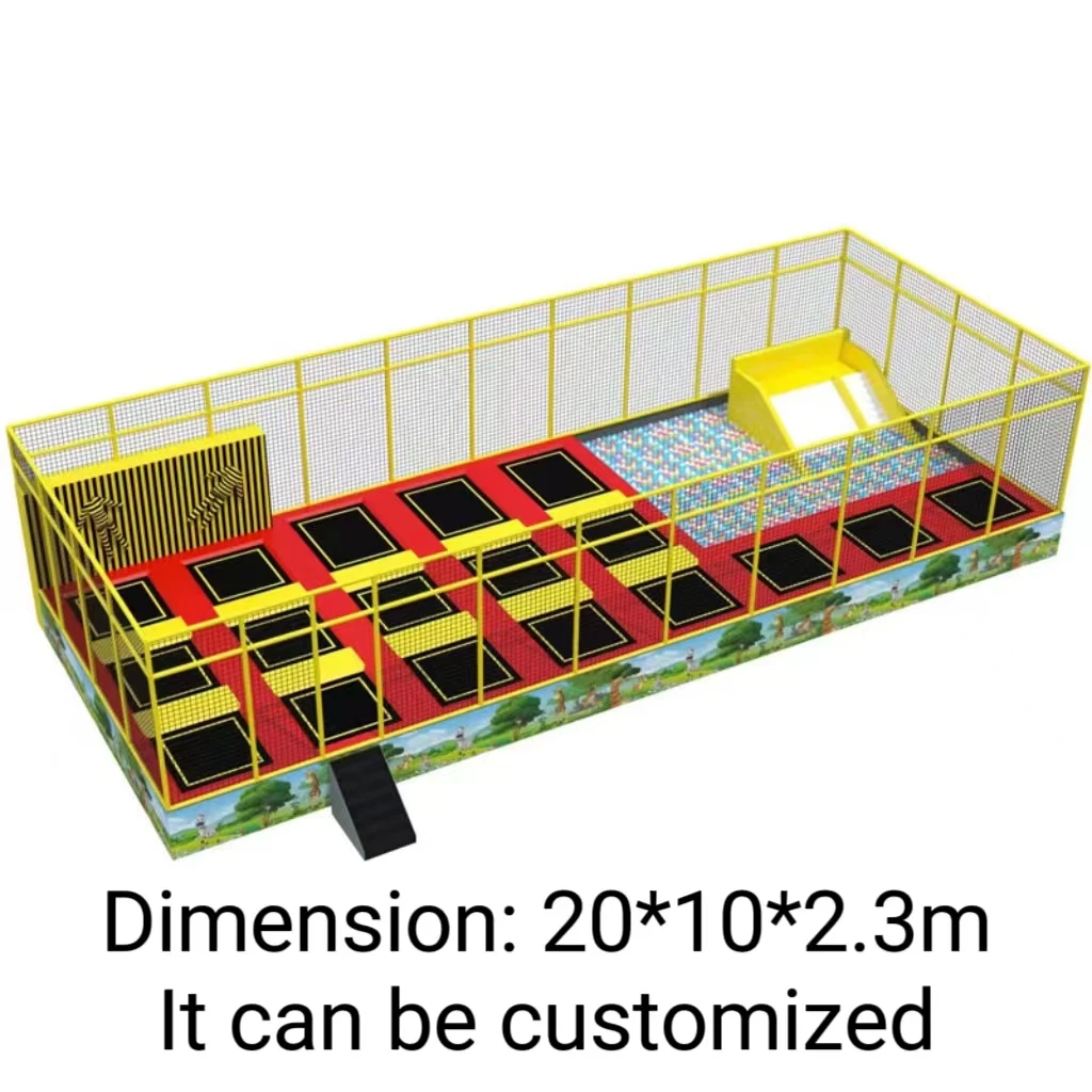 Hot Popular Small Trampoline Park Professional Rectangular Trampoline Outdoor with Roof for Homepromote sales