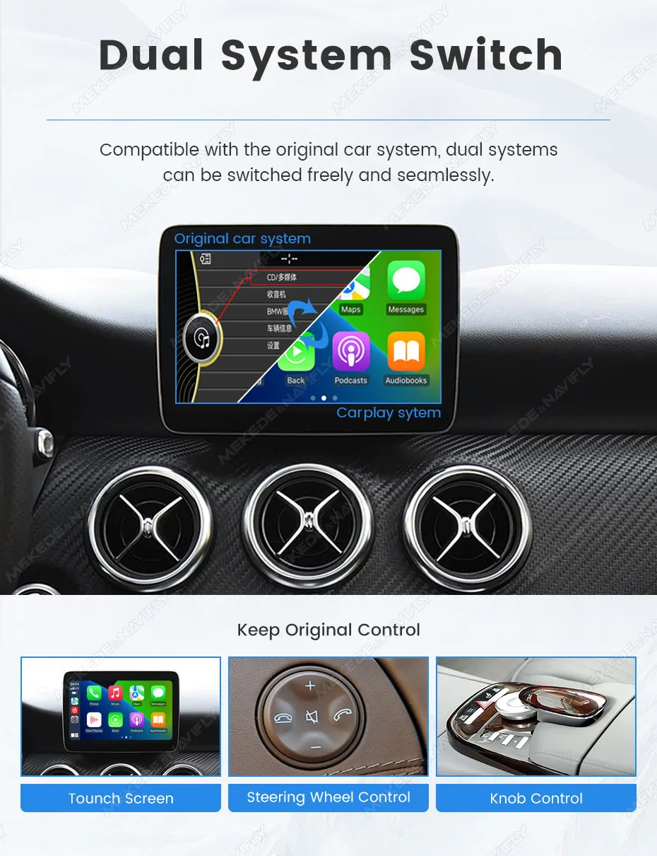 MEKEDE Wireless CarPlay Android Auto Decoder für Mercedes Benz NTG4.0 NTG4.5 NTG5.0 Auto Smart Video Box unterstützt Youtube Netflix – Detail 11