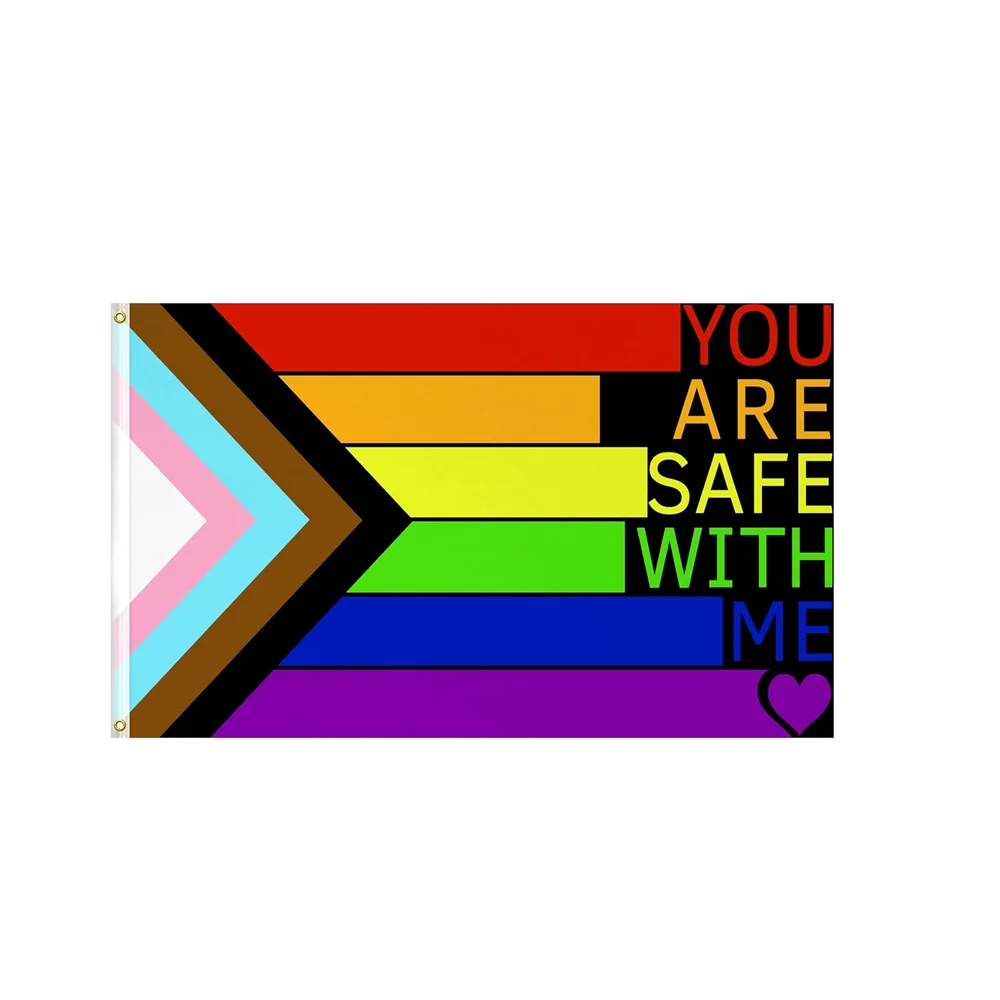 

Progress Pride Flag 2x3ft 3x5ft LGBTQ Rainbow Flag Polyester Bisexual Lesbian Gay Transgender Queer Pride Banner for Decor