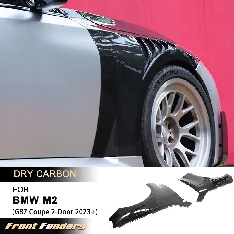 

Передний боковой бампер автомобиля, вентиляционное отверстие крыла для BMW G87 M2 Coupe 2-дверное 2023+ крыло, накладки на воздухозаборник, комплекты кузова Prepreg Dry Carbon