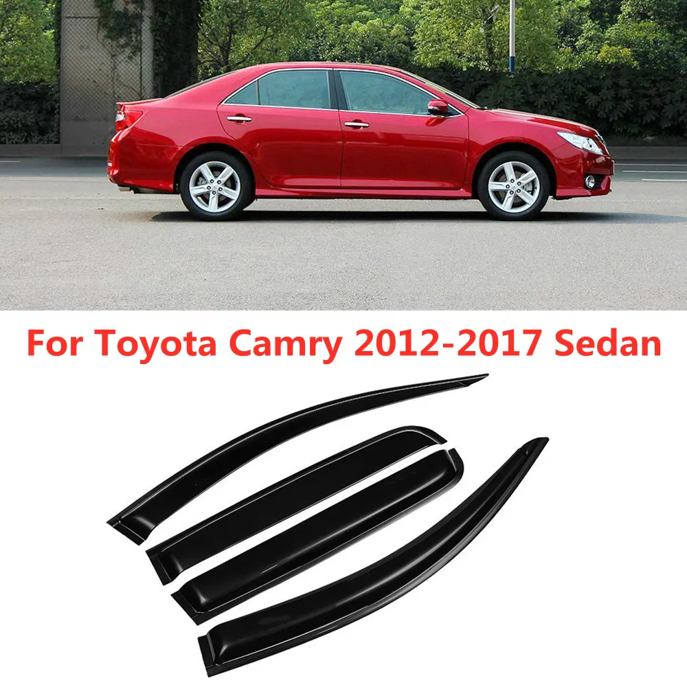 For Toyota Camry 2012 2013 2014 2015 2016 2017 Sedan Window Visor Sun Rain Deflector Guard Awnings Shelters Adhesive Cover Trim