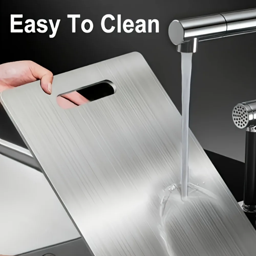 3 Pcs Premium Stainless Steel Cutting Board Set Durable Easy Clean Rustproof BPA Free Food Safe Kitchen Prep Chopping Board