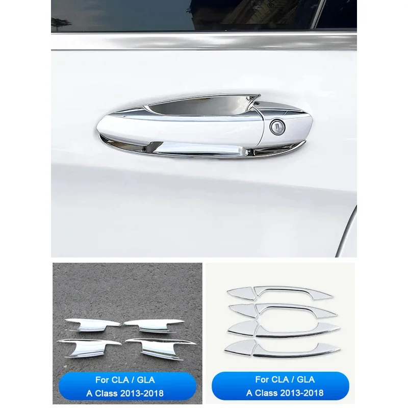 

For Mercedes Benz A CLA GLA Class W176 C117 Coupe W117 X156 2013-2019 Car Accessories Exterior Door Handle Bowl Trim Cover Frame