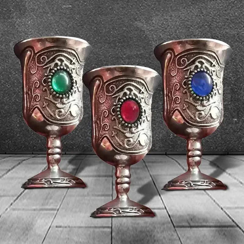 Magic Buddha Altar Chalice Goblet Wicca  Pagan Retro Divination Props Gothic Cocktail Whiskey Cup Pub Bar Wine Glass