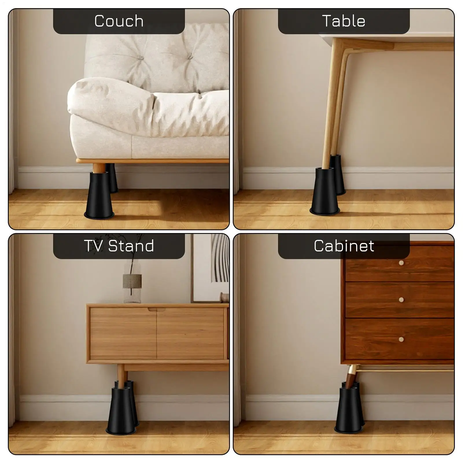 

Furniture Risers Compact Non-Slip Adjustable Leg Stand Heavy Duty Bed Risers For Family Friends Women Home Office Indoor Chair