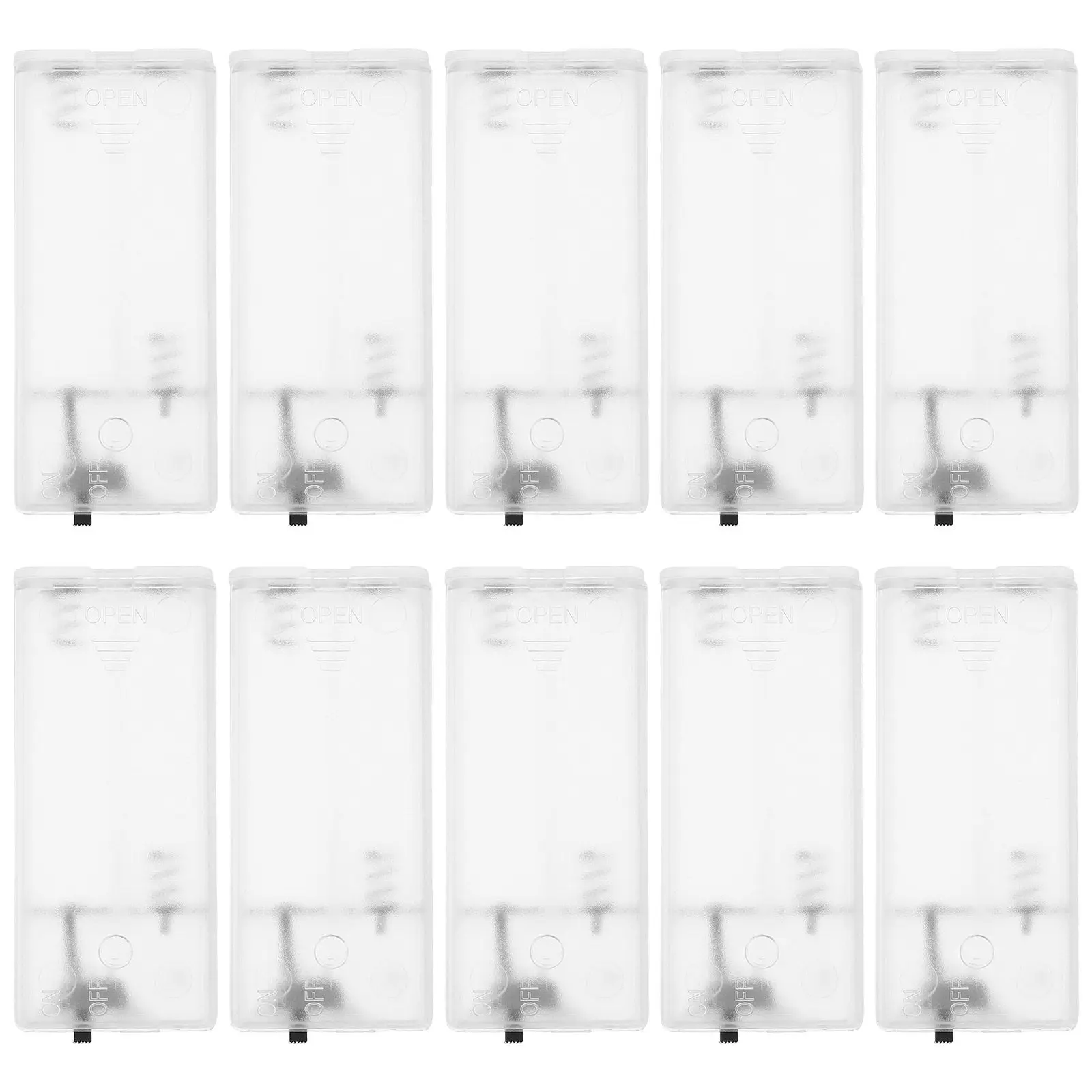 

10Pcs String Lights Battery Box Transparent Plastic Battery Case Replacement Holder Light String Accessories Secure