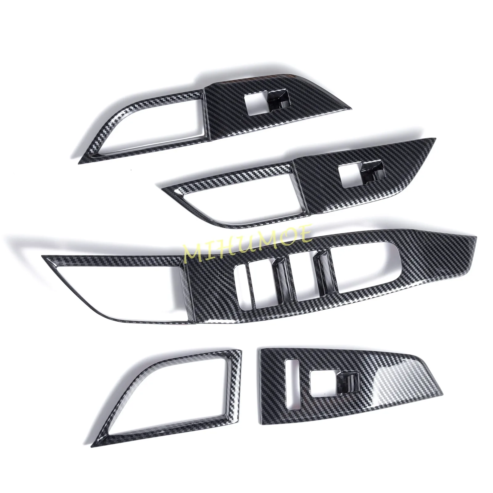 Carbon Fiber Car Interior Front Rear Door Window Lift Switch Panel Trim Cover For Nissan Rogue 2021-2026 / X-Trail T33 2023-2026