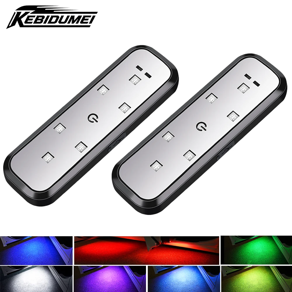 KEBIDUMEI 6 LED Car Welcome Light Door Lights Magnetic USB Charging Open Door Safe Emergency Warning Signal Lamp Car Accessories