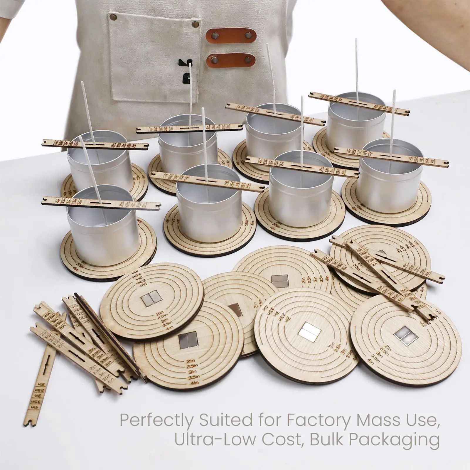 Wick Centering Tool Wick Stabilizer Candle Making Tool 2 Pieces Wooden Crafting Equipment Time-Saving for Home Fragrance