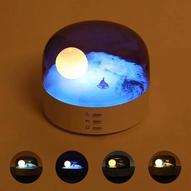 

Светодиодный ночник-колонка Moon LED с регулировкой яркости, перезаряжаемый, волнообразный светильник, подарок на день рождения для ребенка, декор для спальни