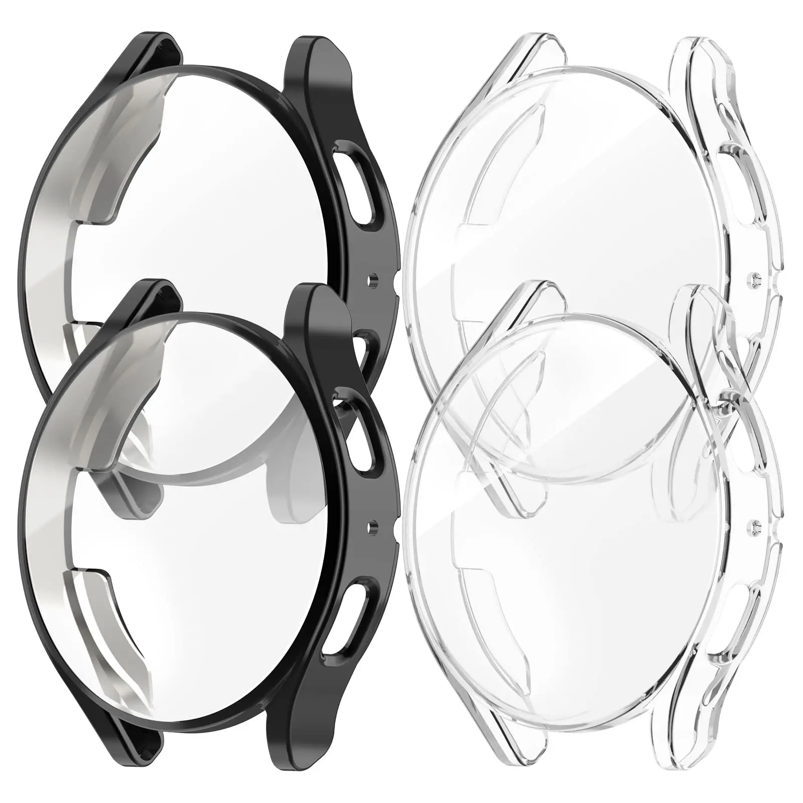 1-4pcs Case for Samsung Galaxy Watch 4 5 6 7 40mm 44mm Protector TPU Cover Coverage Silicone Bumper Screen Protection Accessorie