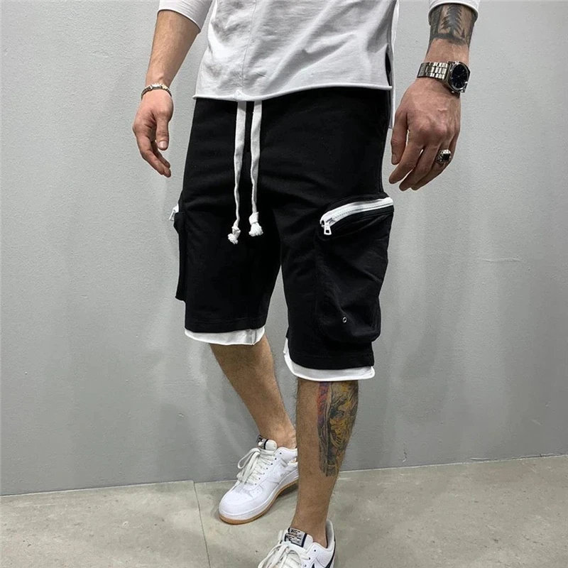 Summer Gym Quick-drying Shorts Casual Fitness Streetwear Men's Jogging Short Pants Men Multi-pocket Sport Casual Hip Cargo Short