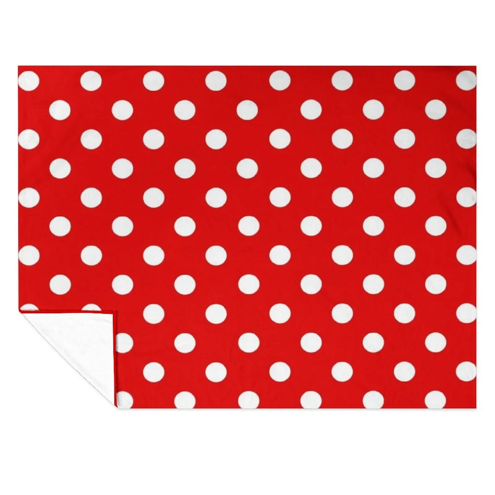 

White Polka Dot on Red Background Throw Blanket Flannel Fabric Kid'S Winter beds Tourist Blankets
