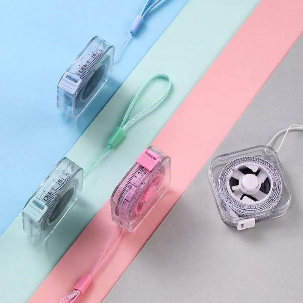 Portable 2M Length Soft Tape Measure Mini Size Transparent Retractable Ruler Colorful Measuring Tape Sewing
