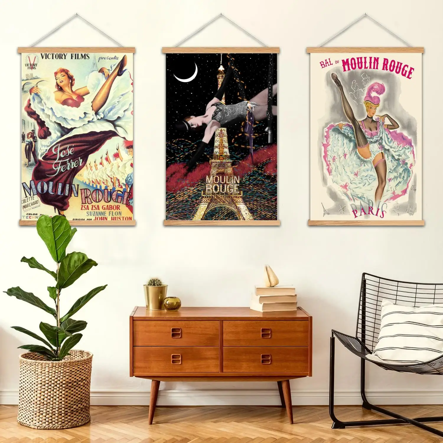 Moulin Roug movie Framed Wall Painting Canvas Art Poster, Wall Art,  Modern Family, Bedroom Decor, Posters,Decorative painting