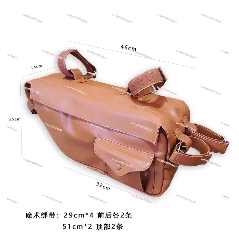 Electric vehicle bicycle middle battery seat cushion bag retro modified accessories new waterproof and sunscreen