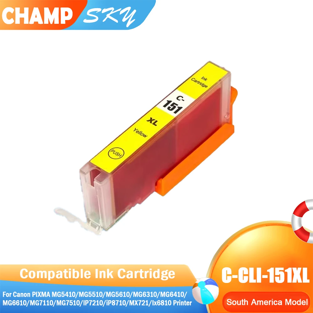 Cartucho de Tinta Compatível PGI-150XL PGI150XL CLI-151XL CLI151XL para Impressoras Canon PIXMA MG6310/PIXMA MG7110/MG7510/IP8710