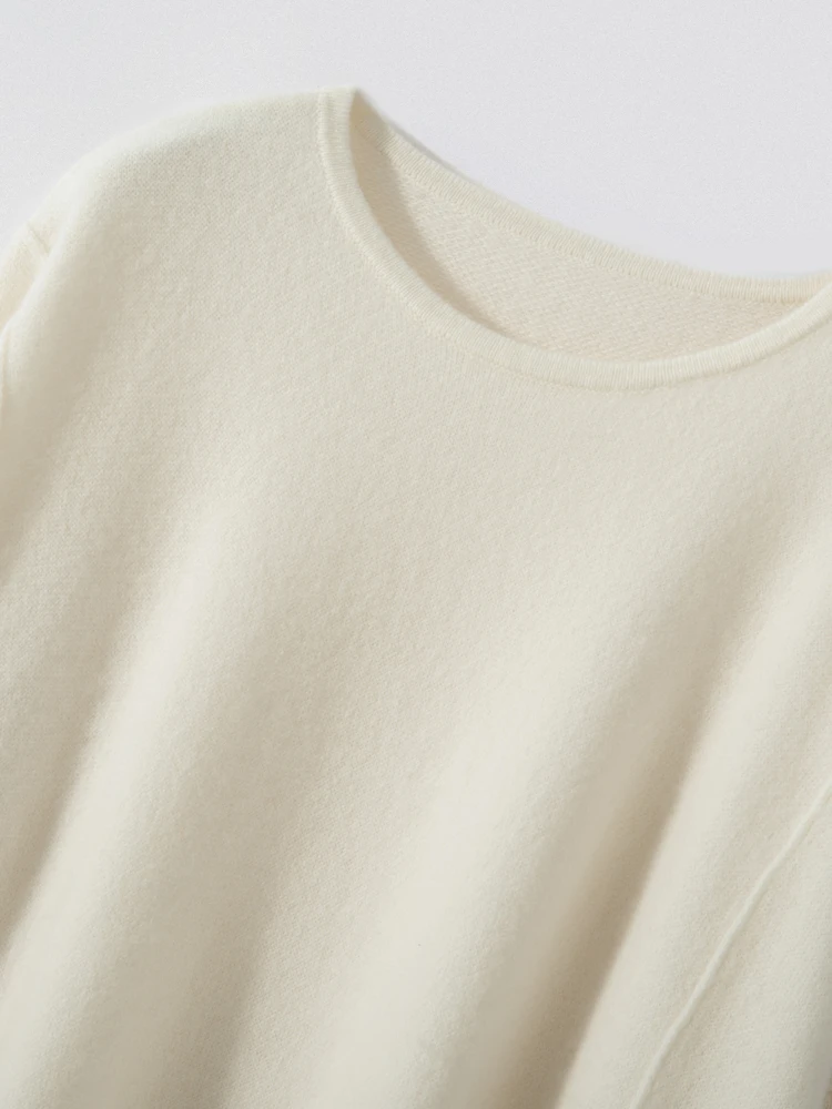 

CHICUU женский 100% кашемировый свитер, роскошный дизайн, свободный стиль, пуловер с круглым вырезом, осень-зима, кашемировый трикотаж, женская одежда