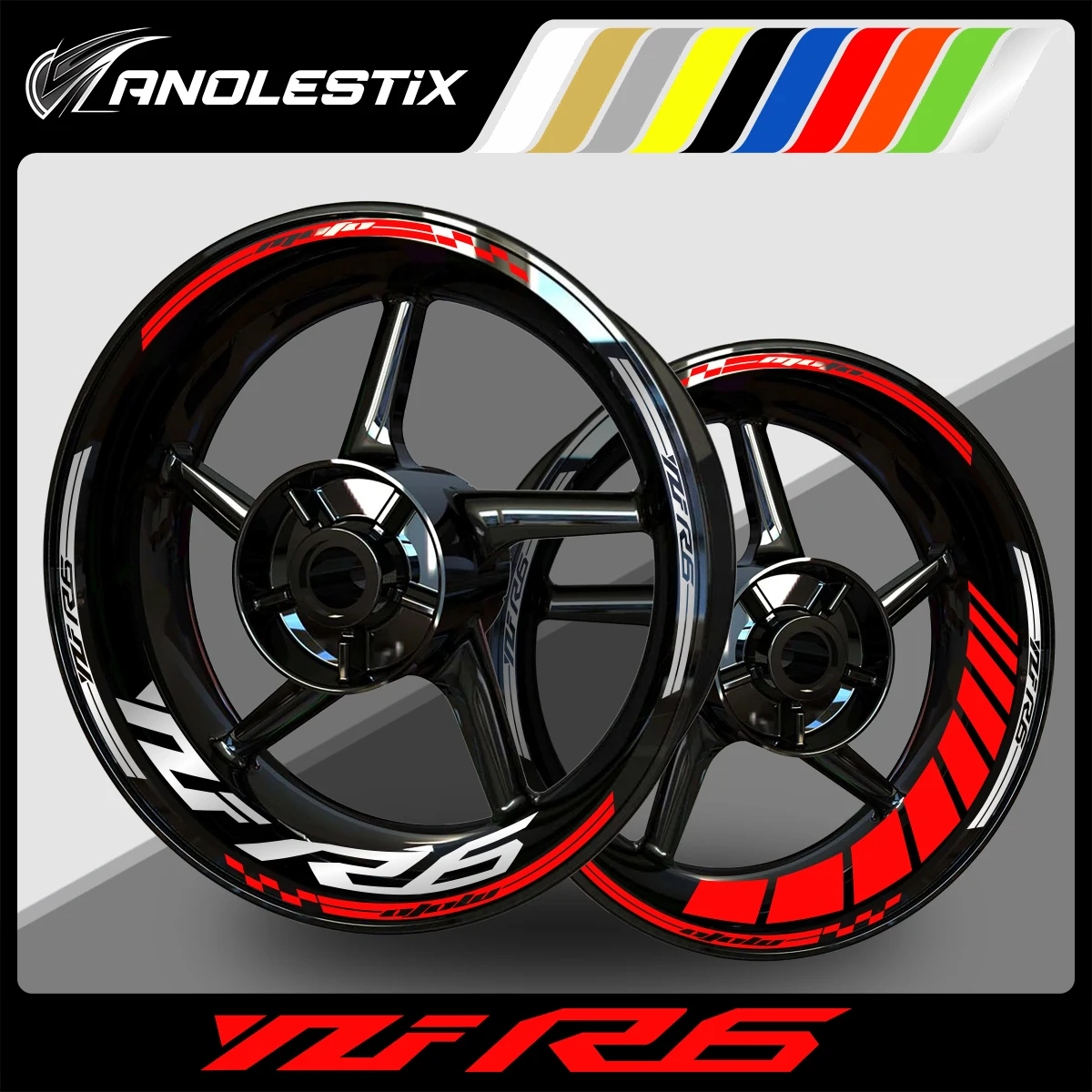 

AnoleStix Reflective Motorcycle Wheel Sticker Hub Decal Rim Stripe Tape For YAMAHA YZF-R6 YZF R6 2024 2023 2022 2021 2020 2019