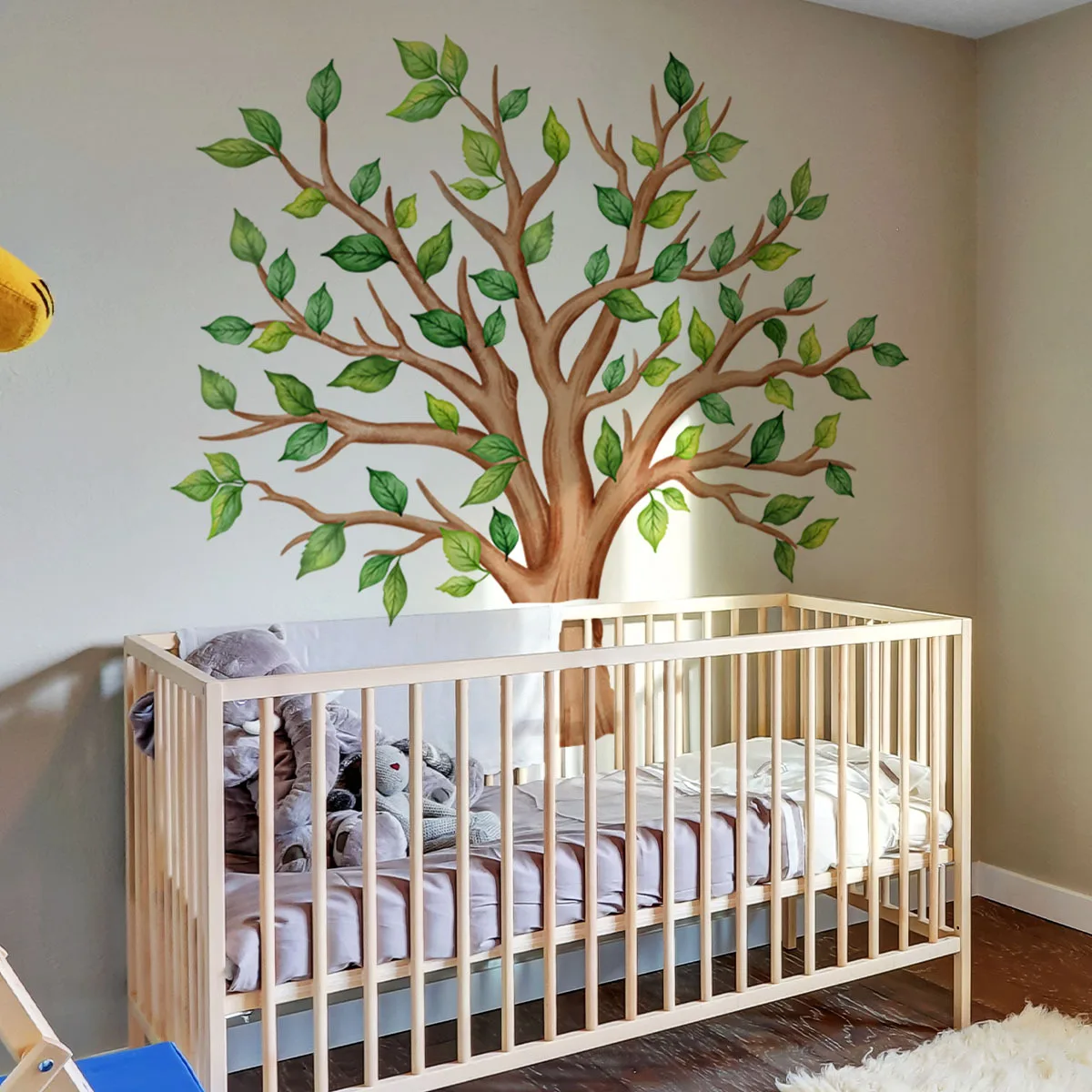 Large Green Tree Wall Stickers Living Room Bedroom Background Decor Decals Baby Infant Nursery Room Decoration Self-adhesive Art