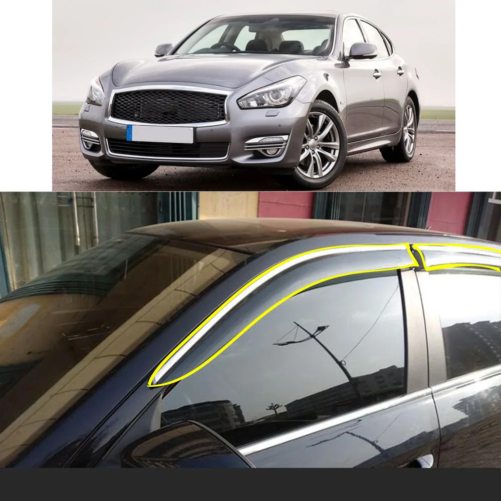 

Car Sticker Plastic Window Glass Wind Visor Rain/Sun Guard Vent For INFINITI Q70 M25L 2015 2016 2017 2018 2019 2020 2021