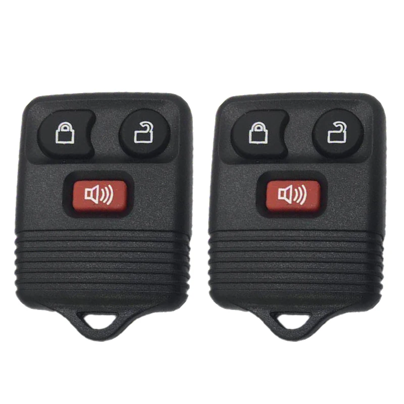 A76T-2Pcs 3 Keys Remote Car Key Fob Fit For Ford F150 1999 2000 2001 2002 2003 2004 2005 2006 2007