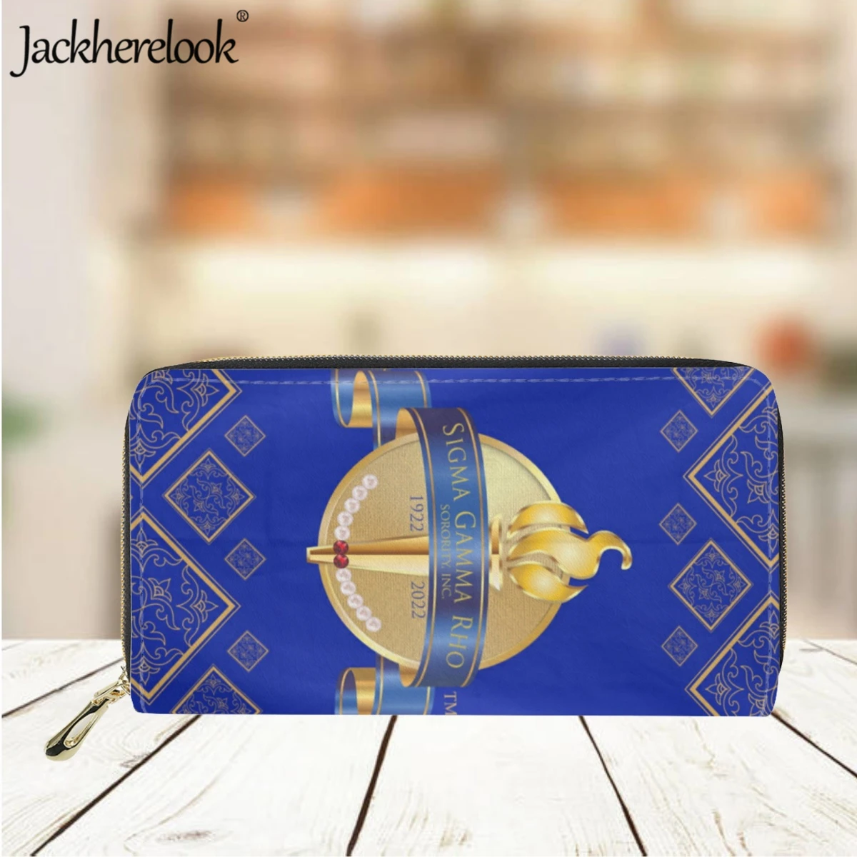 Jackherelook Sigma Gamma Rho Sorority Women's Long Leather Wallet Fashion Money Bag Hot Women's Bussiness Bank Card Holder Purse