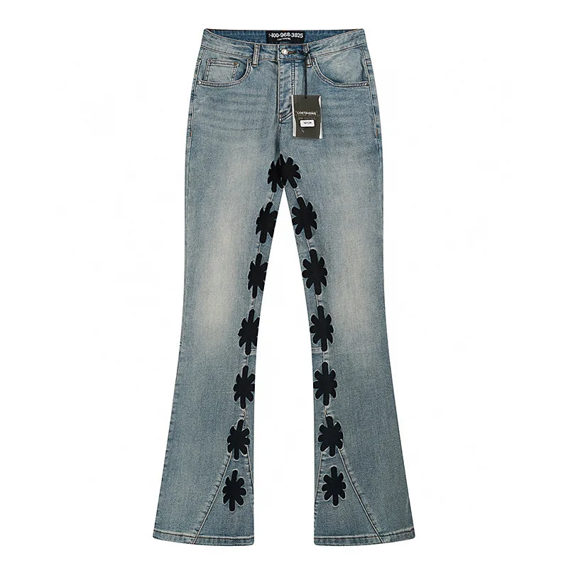 2026 New LOSTSHDWS JEANS High Quality Embroidery Logo Men Women Fashion Micro Flared Stretch Lostshdws Jeans Pants