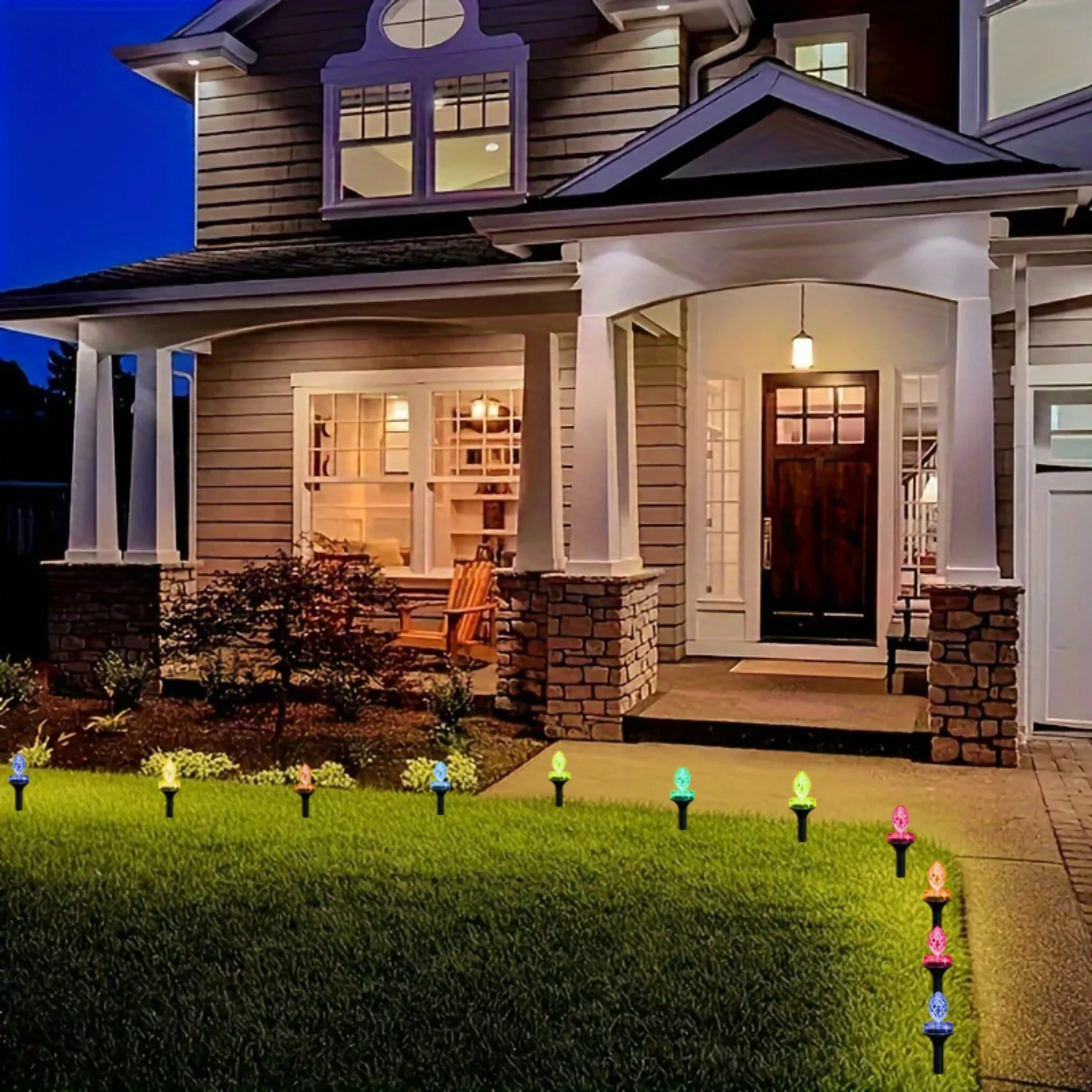 New Solar Garden Lamp, 20 LED Solar Decorative Lamp, Olive Color Lamp, 8 Flashing Lighting Modes, Warm Color/White Light, Outdoor Solar Landscape Lighting, Suitable for Gardens, Lawns, Gardens, Villas, Camping, Christmas Gifts, New Year Gifts - view 8