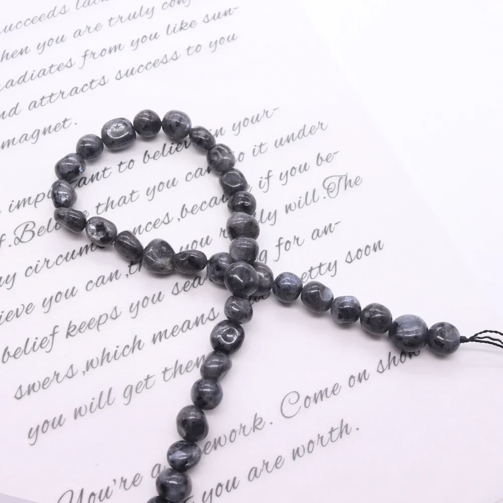 

Wholesale DIY Jewelry Accessory Irregular-Shaped Black Sparkly Loose Beads Straight Holes Made Natural Stone Necklace Stringing