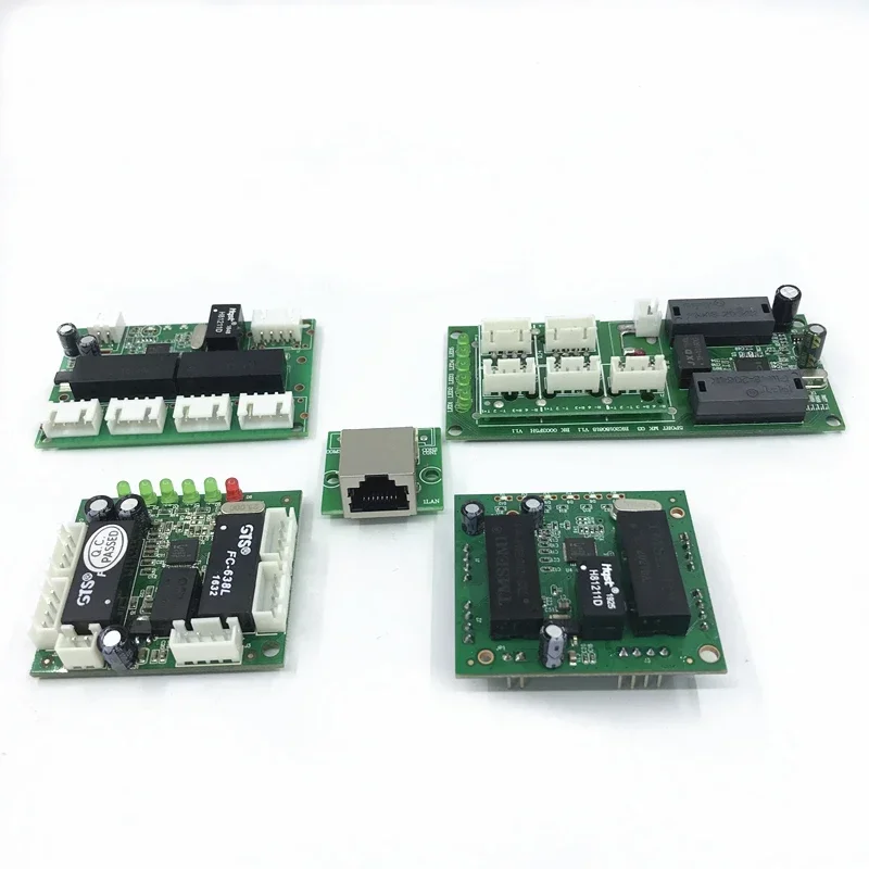 Circuit imprimé de commutateur Ethernet pour module, carte PCBA, carte mère OEM, commutateur Ethernet, 12V, 100Mbps, 5 ports