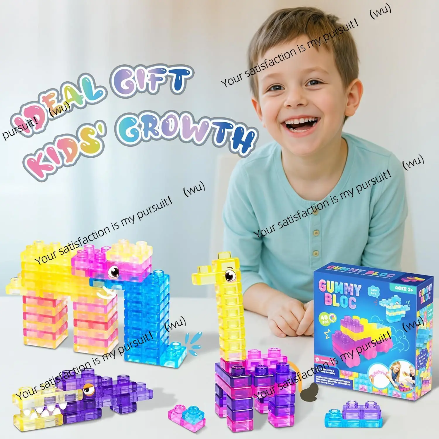 Soft jelly blocks, soft and decompression children's building block toys