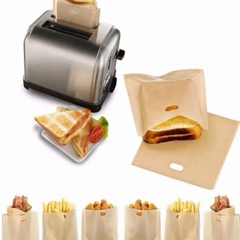 Пакеты для тостера, пакеты для хранения с антипригарным покрытием для тостера, Многоразовые Пакеты для закусок для микроволновой печи, гриля, тостера, 20 шт.