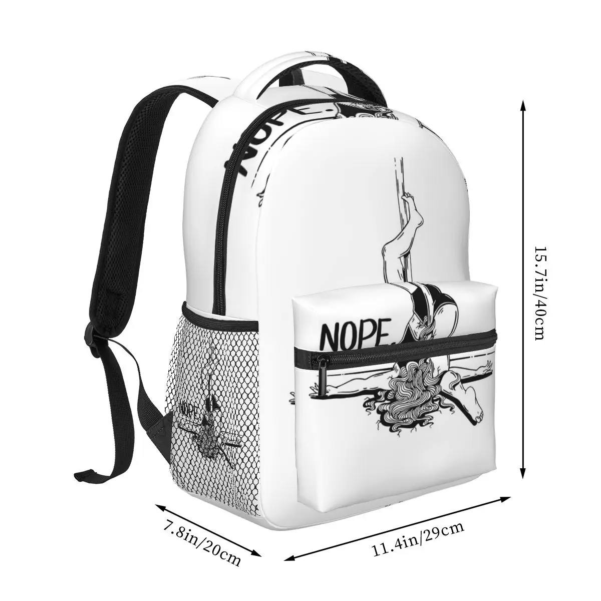 Pole Dance NOPE - Black Backpack Student Boys Girls BookBag Kids School Bag Computer Shoulder Bags for Men Women