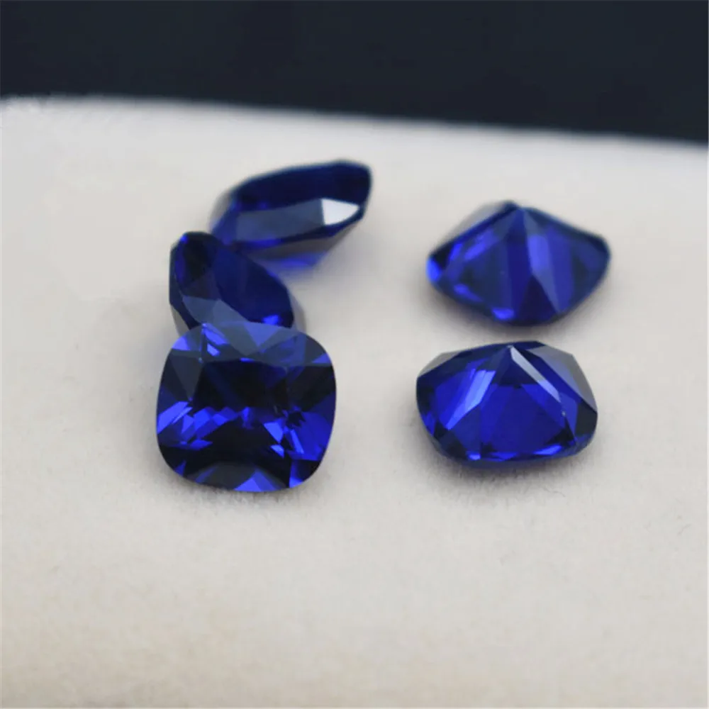 High Quality Blue Spinel Square Faceted Gemstone Cushion Cut Vivid Blue Spinel Gem Suitable for Wax Casting BS025