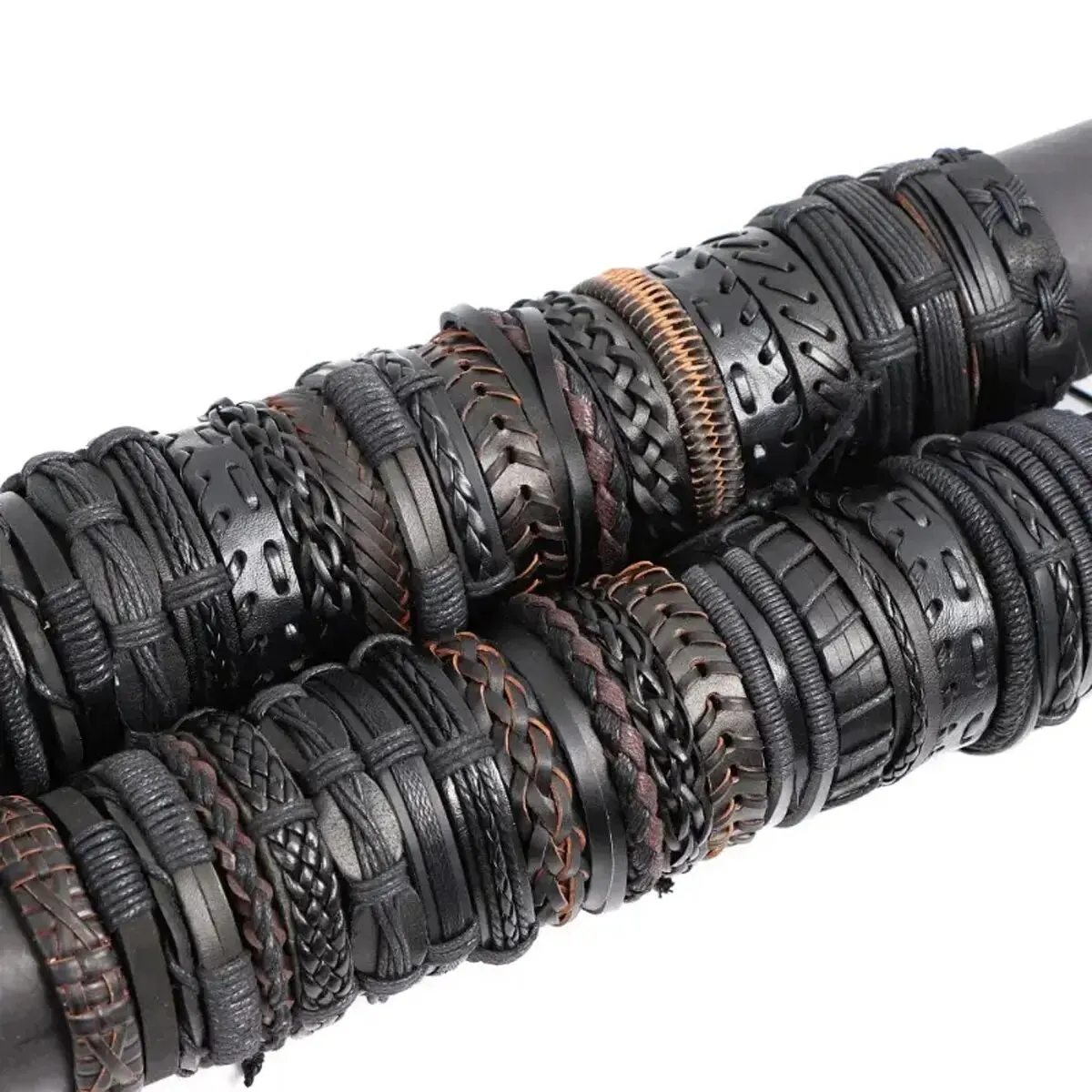 Fettuccia da donna da uomo in stile casuale da 10 pezzi, corda, bracciale in pelle regalo classico da donna festivo (incluso ma non limitato a Pic)