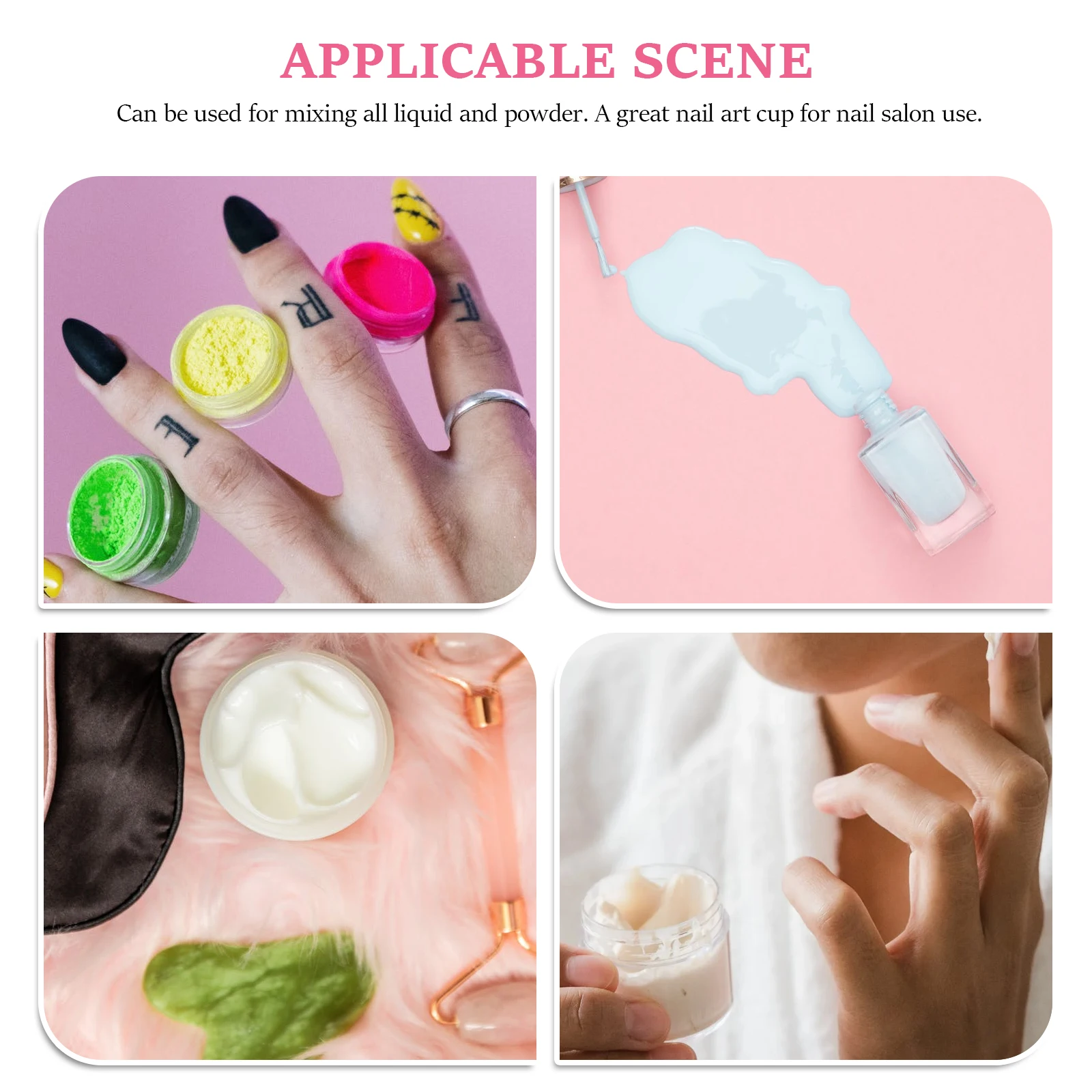 

Glass Wood Bottle Small Nail Art Cup Lid Manicure Liquid Container Durable Craft Tool Women Accessories