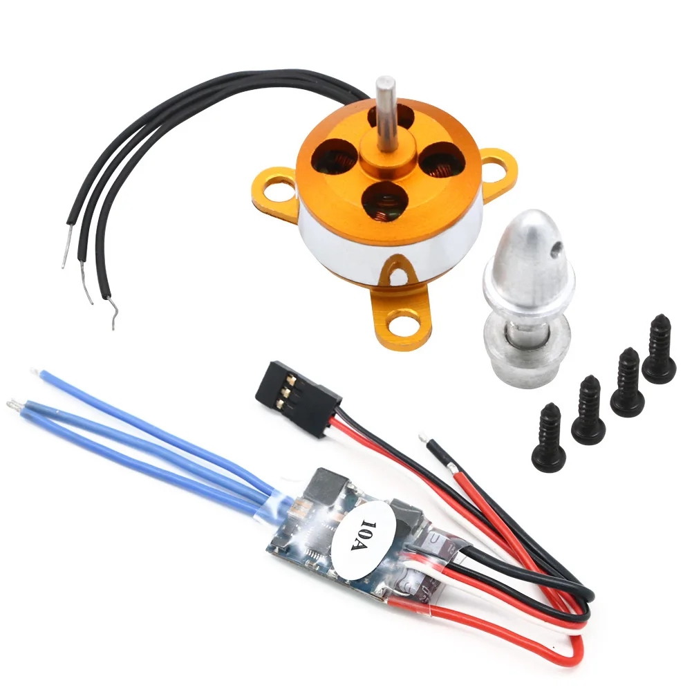 O micro motor sem escova + 10a 2-3s esc da série a1504 2200kv 2700kv 2900kv 7.5a dos ss para mini 4-axis multicopter/mini asa fixa