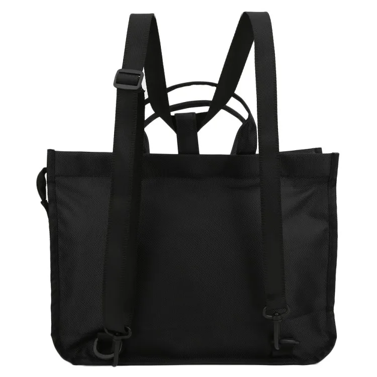 Student Backpack Japanese Style Handbag Oxford Waterproof Wear Resistant Double InterlayerBlack