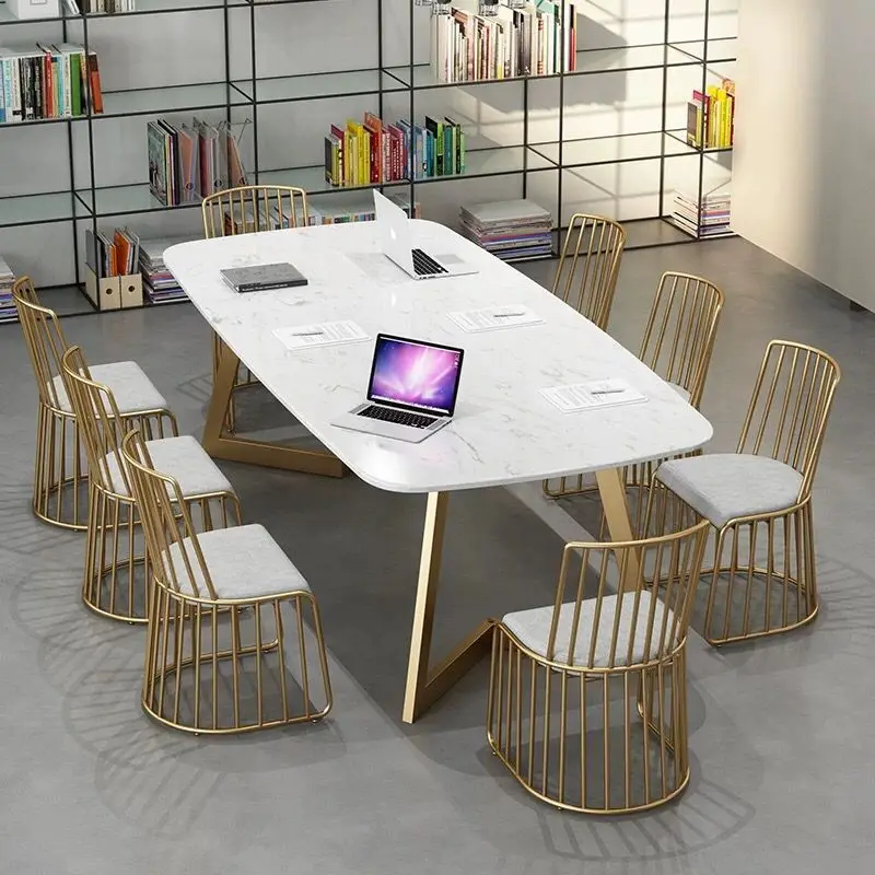 Modern Simple Marble Conference Table Studio Multi-person Negotiation Table and Chair Combination