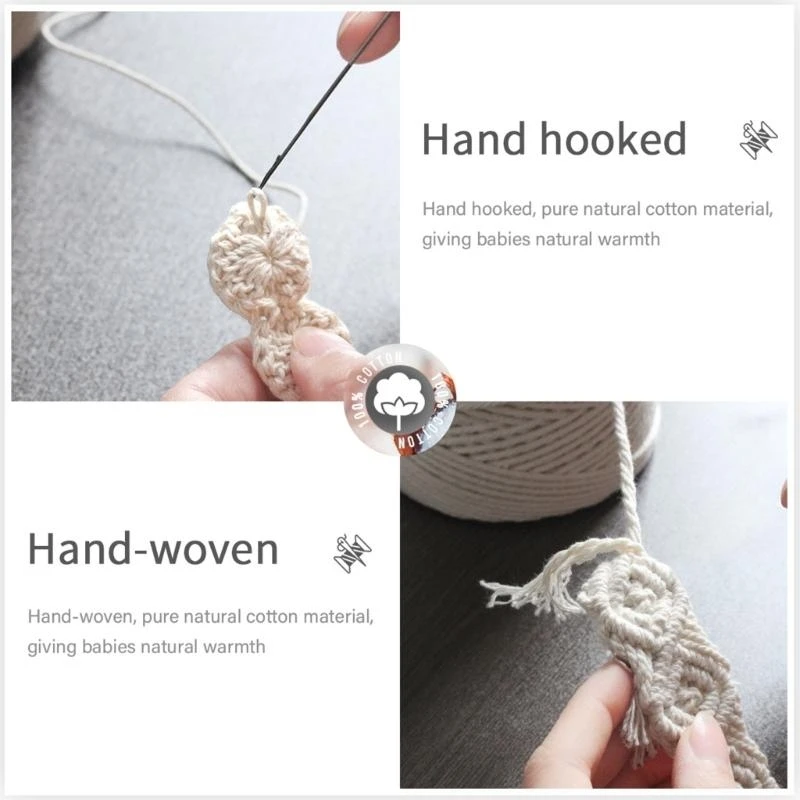 J15U المنسوجة يدويا الكروشيه الطفل عضاضة كليب غير قطرة سيليكون هوة كليب هدية الوليد #4