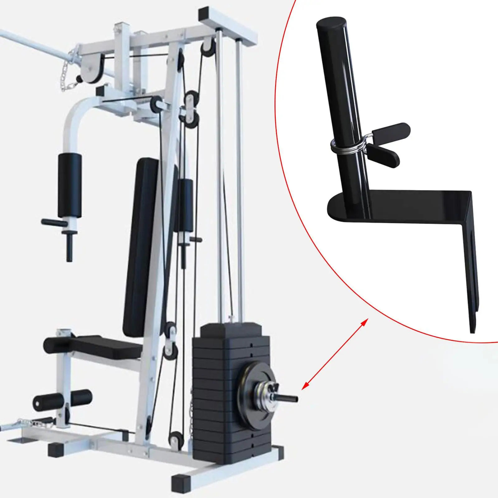 Gym Weight Stack Extender Gym Machine Barbell Parts Steel Weight