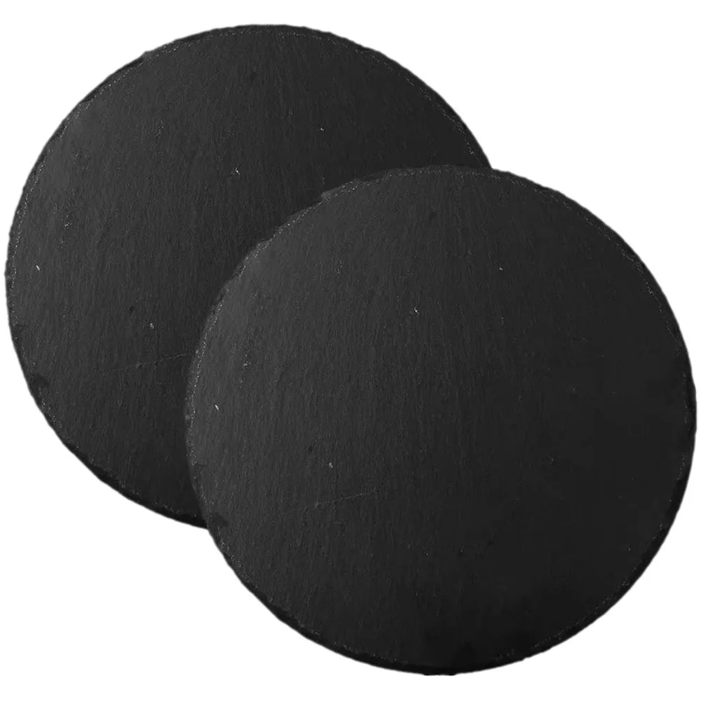 

2Pcs Round Serving Tray Premium Multi-Function Food Plate for Steak Sushi Dessert Restaurant Home Party Use