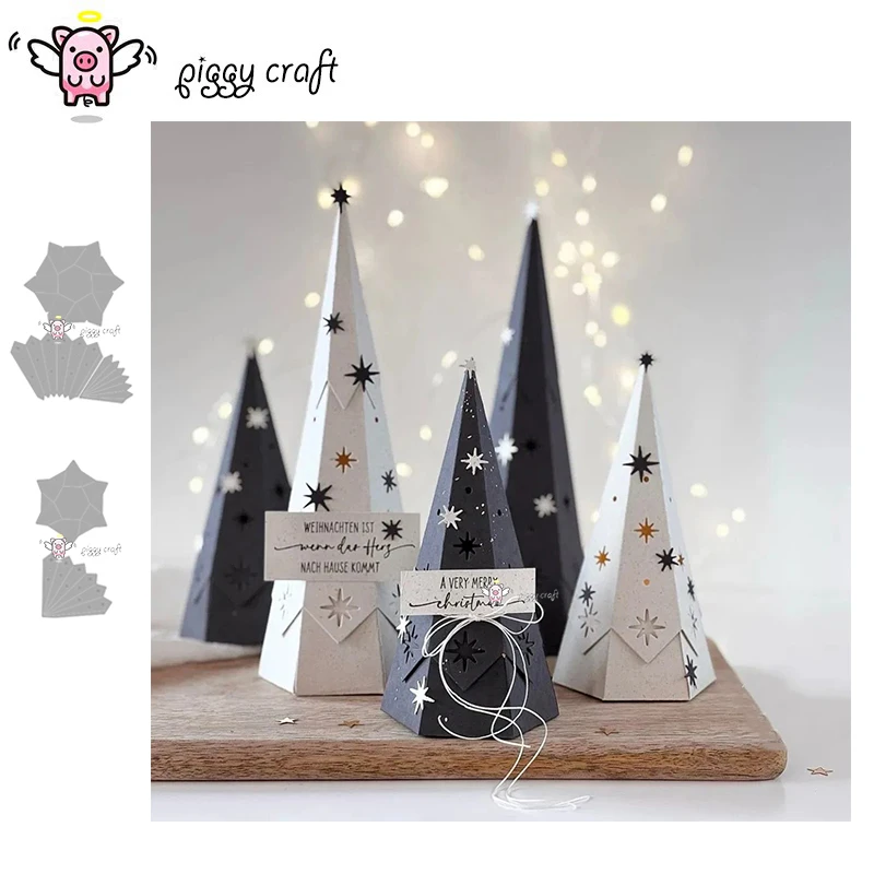 Piggy artesanato corte de metal dados corte morrer molde nova caixa árvore de natal scrapbook papel artesanato faca molde lâmina perfurador estênceis morre