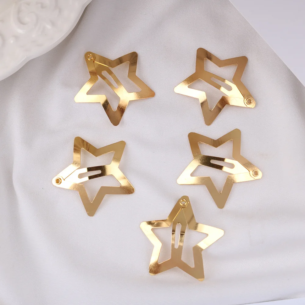 10Pcs/Lot New Cute Gold Silver Plated Star Hair Clip Alloy Barrettes Small Star Hairpin Snap Clip For Gilrs Women Accessories