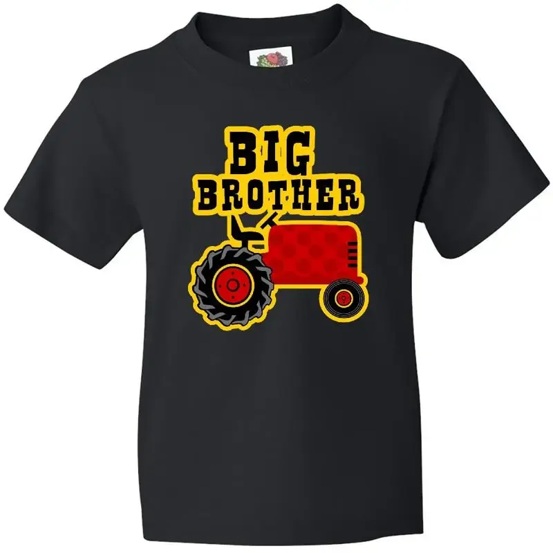 Inktastic Red Tractor Big Brother Youth T-Shirt Farm Cute Dot Pinkinkartkids For