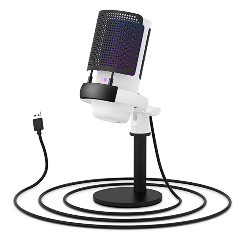 B63B-Gaming Microphone, USB Microphone For PC With RGB Control, Touch Mute, Gain Knob