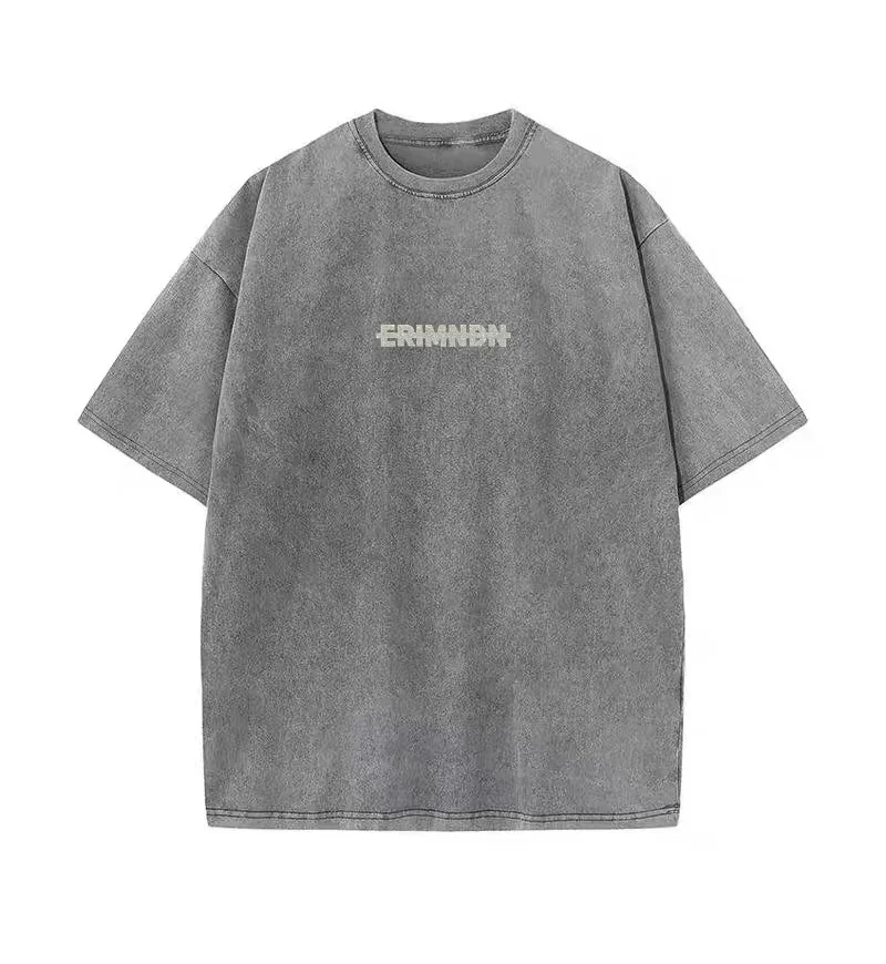 

ERIMNDN Letter Print Men's Harajuku Streetwear Cotton T-Shirt - 100% Cotton Breathable Tee Top for Summer Casual Comfort