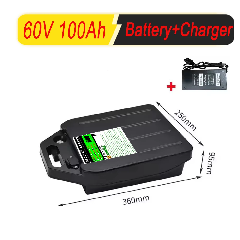 Air freight, 60V 20Ah-100Ah, full capacity 18650 lithium battery pack, suitable for 250W~3000W, for Harley electric vehicles